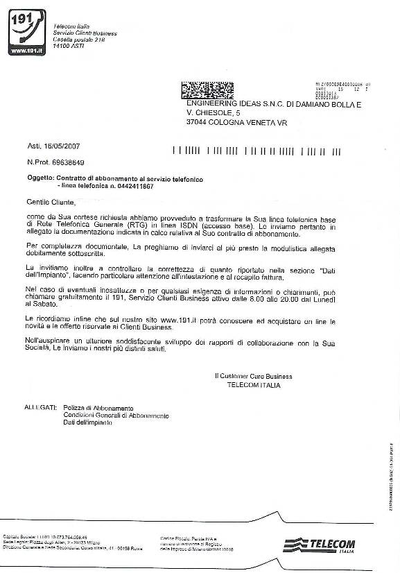 ipotetica trasformazione rtg isdn
